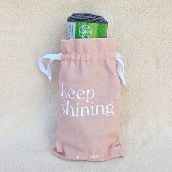 Gaiam Thirsty Yoga Hand Towel Gray and Pink - Picture 2 of 8